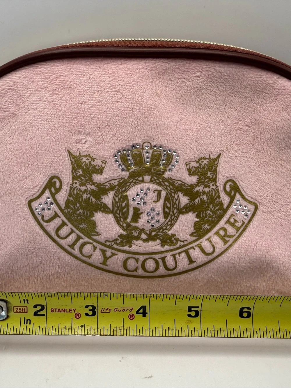 Juicy Couture Pink Velvet Cosmetic Pouch with Logo